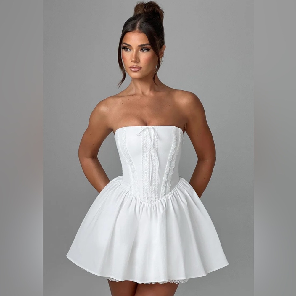 Babyboo Evie Mini Dress - Ivory Size S